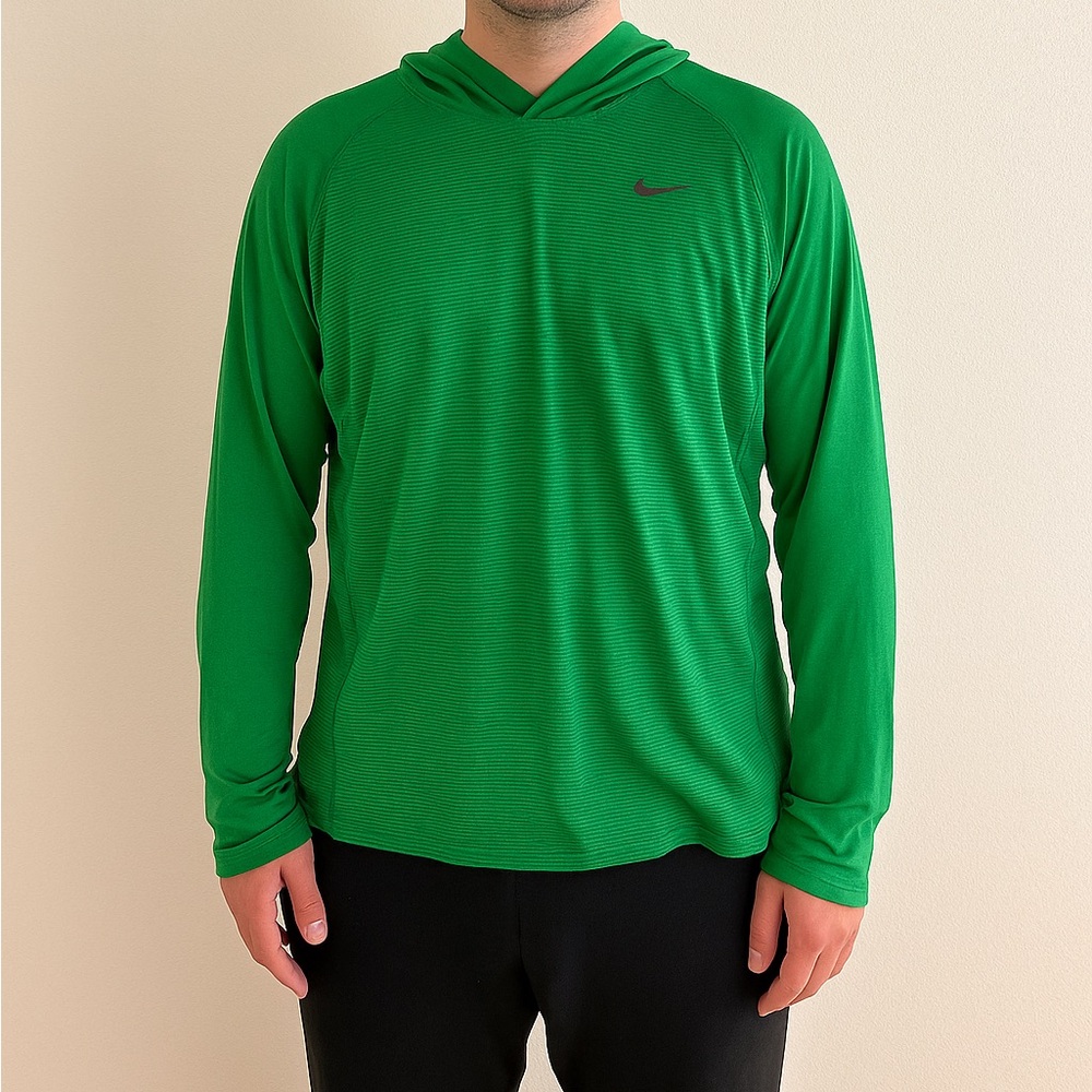 Nike Men's Vibrant Green Hoodie
